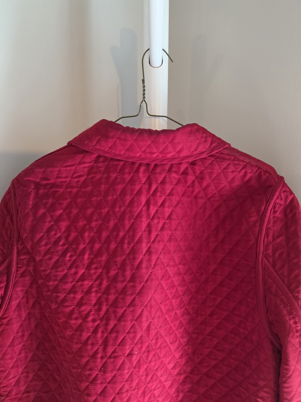 London Fog Quilted Red Button-Front Jacket S/M - Picture 7 of 8